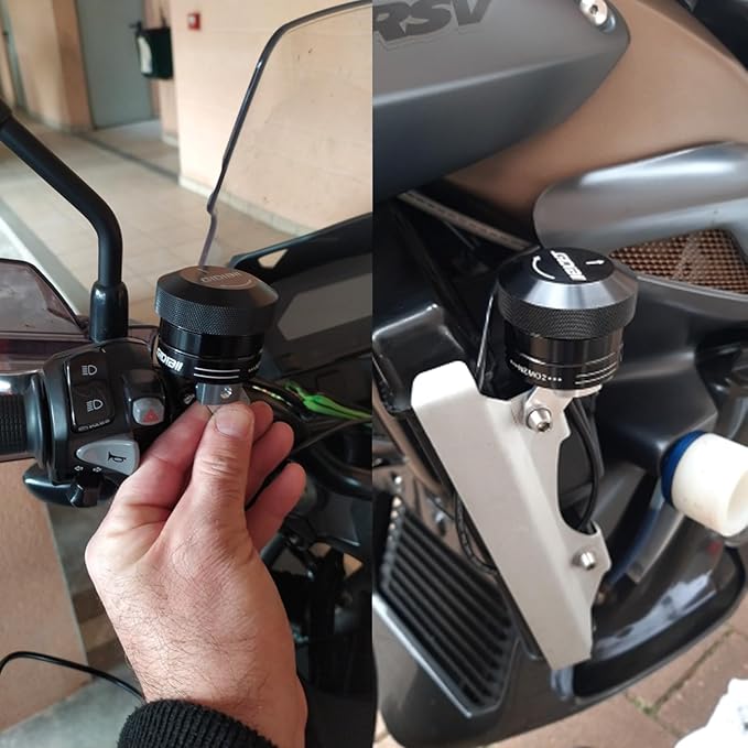 Universal Motorcycle Chain Oiler Lubricator Oiler Auto Hand Control Motorbike Oil Cup Part (Black)