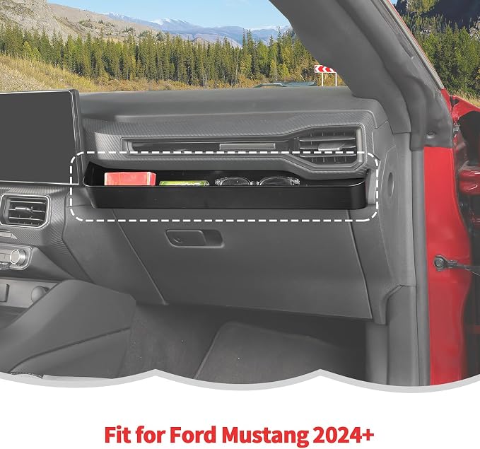 RT-TCZ Center Console Co-Pilot Storage Box Passenger Storage Box Organizer Tray Storage Interior Accessories for Ford Mustang 2024 2025