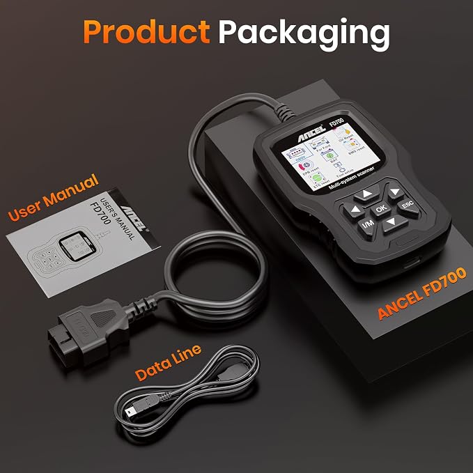 ANCEL FD700 Ford Lincoln Mercury OBD2 Scanner, Full System Automotive Car Code Reader with All Functions, Including Battery Registration ABS SRS SAS BMS Oil Reset TPMS Engine IQA EPB Regen