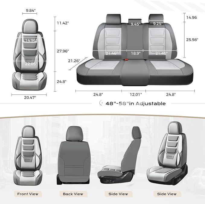 Coverado Car Seat Covers, Front Covers for Cars, Car Seat Cover Front Seats, Automotive Seat Cover, Waterproof, Leather Car Seat Cushion, Universal Interior Covers Seat Protectors for Most Cars