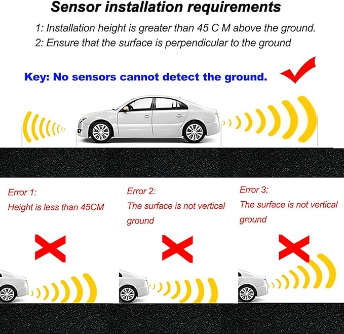 Front & Rear 8 Parking Sensor Kit with LCD Display Parktronic 22mm Probes Reverse Backup Radar System Distance Detection Sound Warning for Vehicle car SUV