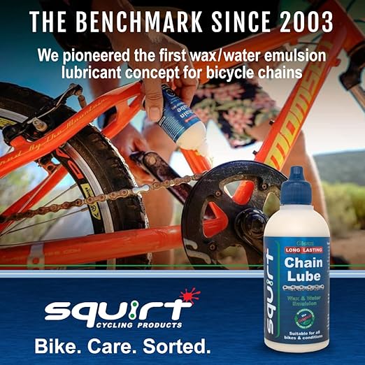 Squirt Chain Lube for Bikes 500 ml – Long-Lasting Lubricant for All Bike Chains – All-Weather Dry Bike Chain Lube to Reduce Noise – Bicycle Tools & Maintenance Aid