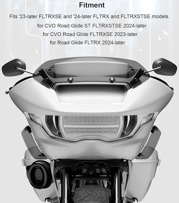 Headlight Lens Headlamp Protection Headlight Cover Compatible with Harley CVO Road Glide FLTRXSE 2023-2025 & Road Glide/ST 2024-2025 (Clear)