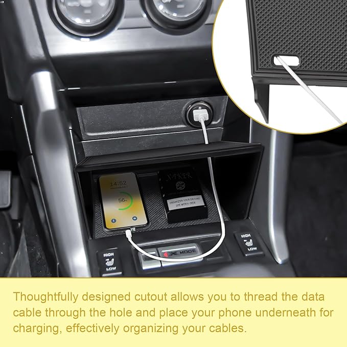 Bundle of Center Console Organizer and Armrest Hanging Storage Box, Compatible with 2013-2018 Subaru Forester, ABS Storage Compartment Divider