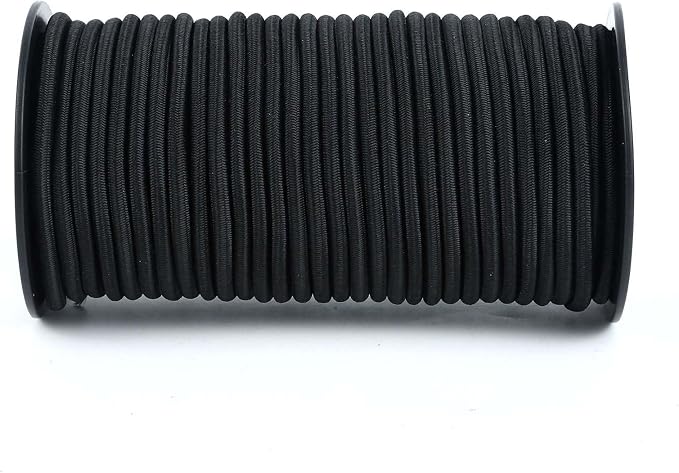 Marine Grade Bungee Cords Heavy Duty Outdoor - Bungee Cord Roll - 100% Stretch Elastic Cord and Absorbent Bungee Shock Cord for Kayak Deck, Camping, Crafting (3/16" x 100ft)