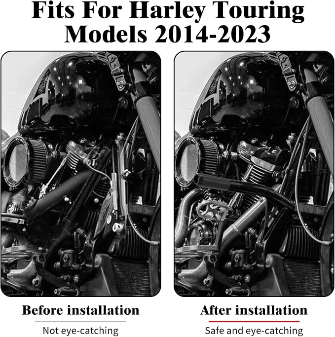 Motorcycle Crash Bar Engine Guard Highway Crash Bar Fit for Harley Touring Street Glide Road Glide Road King Electra Glide Ultra (B- Engine Guard for 14-23 Touring)
