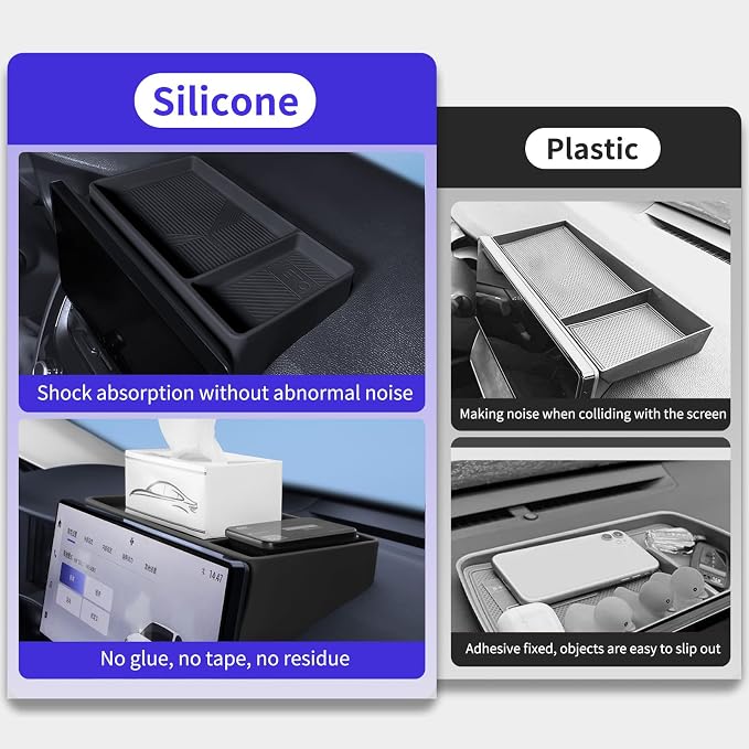 Silicone Center Console Dash Storage Tray Compatible with Toyota RAV4 2020-2025, Dashboard Organizer Back Storage, Sunglasses Holder Screen Dash Organizer