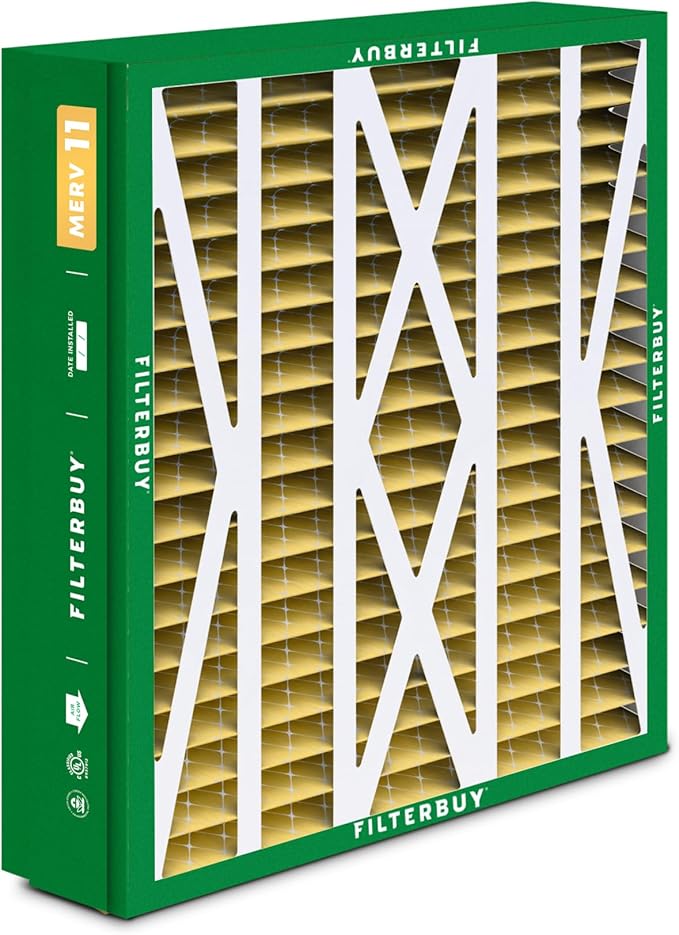 Filterbuy 21x27x5 Air Filter MERV 11 Superior Pet & Allergy Defense (1-Pack), Pleated HVAC AC Furnace Filters for Trane Perfect Fit & American Standard (Actual Size: 20.56 x 26.13 x 4.97)