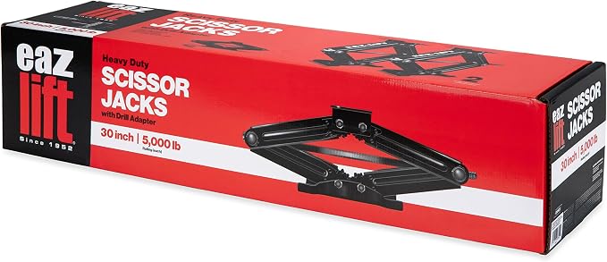 Camco EAZ-Lift 30-Inch Stabilizing RV Scissor Jacks - Features a 5,000lb Load Capacity - Heavy Duty Steel Construction - Set of 2 (48840)