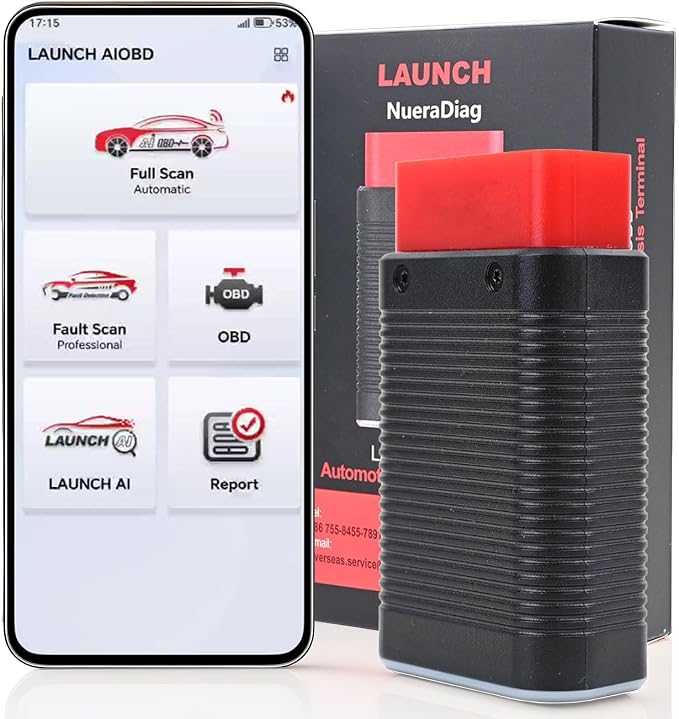 LAUNCH AIOBD Bluetooth OBD2 Scanner - Full System Diagnostics, AI Explains Faults Simply, Parts/Labor/Cost Estimates, Works with iPhone & Android