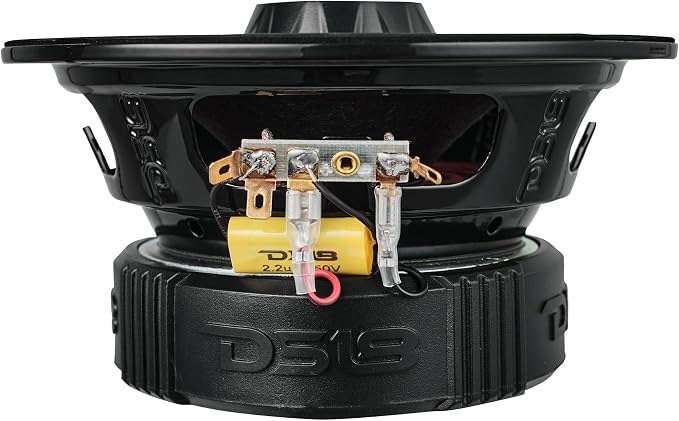 DS18 PRO-ZT6 6.5-Inch 2 Way Pro Audio Midrange Speakers with Built-in Bullet Tweeter 4-Ohms 450W Max 225W RMS Water Resistant - Black Metal Mesh Grill Included (1 Speaker)