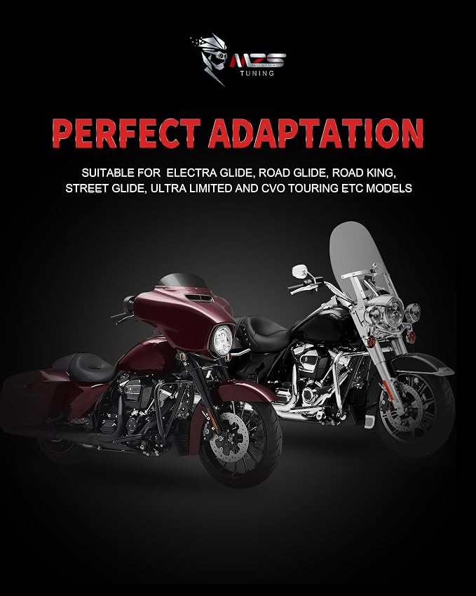 MZS Motorcycle Passenger Floorboards, Touring Rear Footboards MX Foot Pegs Floor Boards Mount Bracket Kit CNC Black Compatible with 93-25 Road Glide Electra Street Glide Road King Tri Ultra CVO FLD