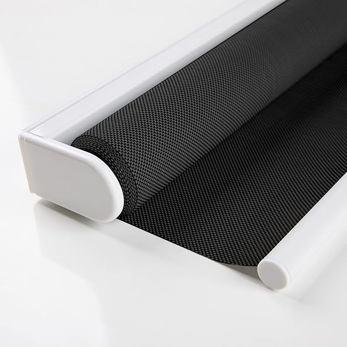 AOSKY Cordless Roller Shades for Windows Light Filtering Shades with 5% Openness Solar Screen Semi Sheer Roller Blinds UV Protection for Office and Home. Easy to Install 40" W x 72" H (Black)