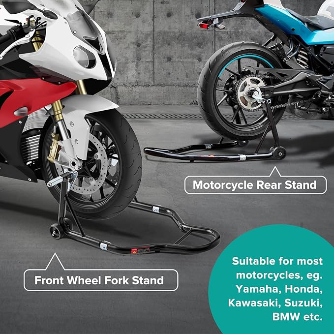 Donext Motorcycle Stand 850LB Sport Bike Front and Rear Wheel Lift Swingarm Paddock Stands Black U Visit the Donext Store