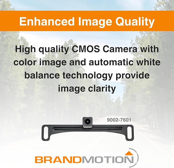 Brandmotion 9002-7601 Universal Dual Mount CMOS Camera | Waterproof Case with Anti-Fog Lens | Color Image w/ Automatic White Balance | Parking Gridlines Available | Rear View Camera