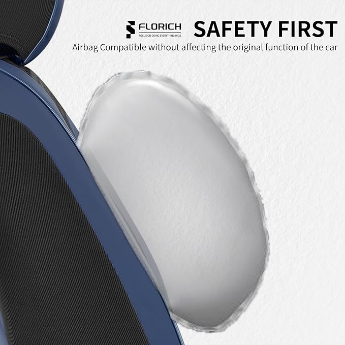 FLORICH Seat Cover Full Set Leather Car Seat Cover Front and Rear 5 Seats Full Coverage Seat Protector Waterproof Automotive Interior Cover Universal Fit for Most Car Truck SUV Decoration, Blue&Black
