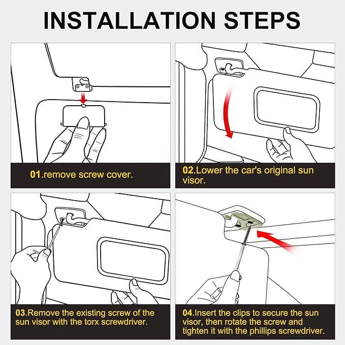 Sun Visor Repair Kit Compatible with RAM 1500 2019-2026, 2 Pack Sun Visor Clip for Trucks, Aluminum Alloy Visor Clip, Car Repair Kit Accessories, Ram 1500 Accessories,Champagne