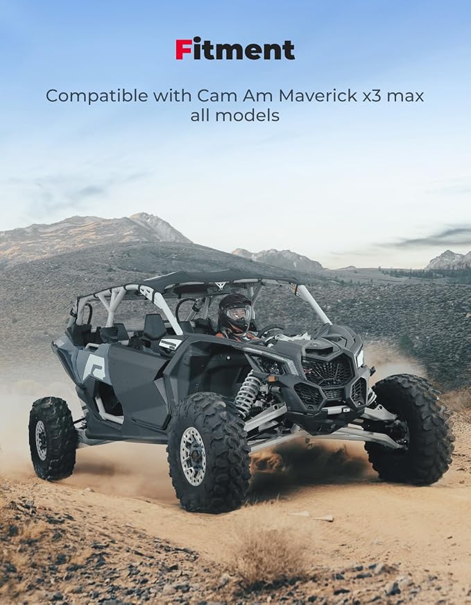 KEMIMOTO X3 Max Roof Wind Deflectors Roof Top Sun Visor Waterproof Friction-Resistant Bimini Compatible with Can Am Maverick X3 Max 2017-2026 All 4-Seat Models