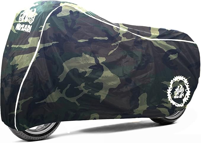 Nuzari Heavy Duty Motorcycle Cover - Motorcycle Covers Waterproof Outdoor Storage - Dirt Bike Covers (Camouflage, Large)
