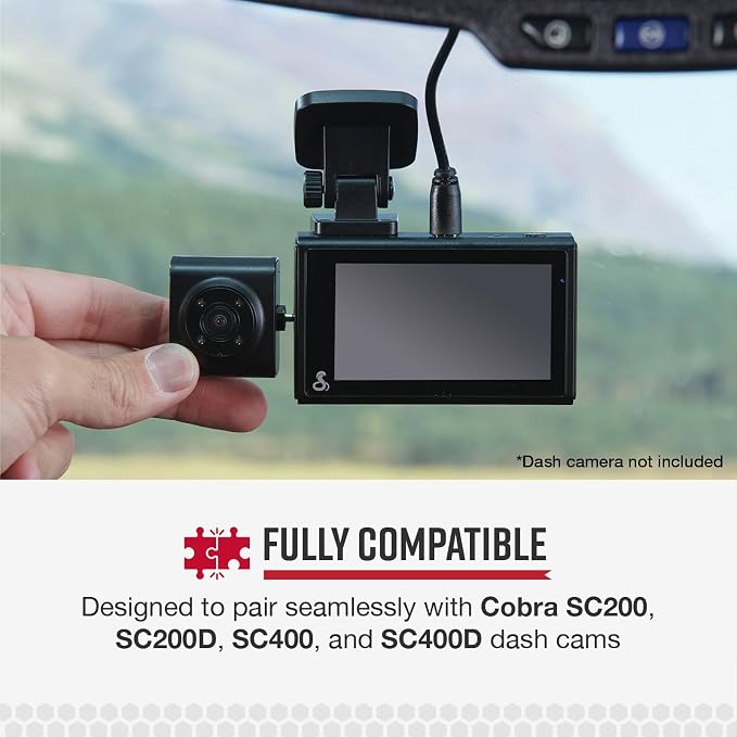Cobra Cabin-View Camera for SC Series Dash Cams, Full HD Video in-Vehicle Monitoring with Night Vision