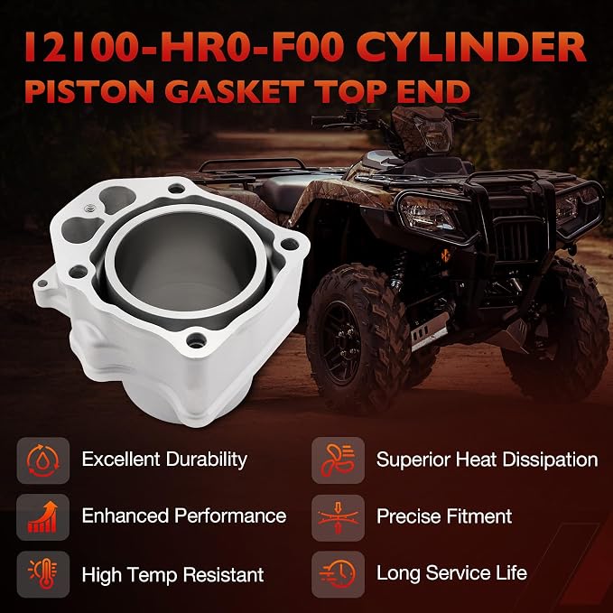 TRX500 92mm Top End Rebuild Kit Compatible with Honda Foreman 500 Rubicon 500 Pioneer 500 (2012-2021), Cylinder Piston Gasket Kit with Air Filter, Spark Plug