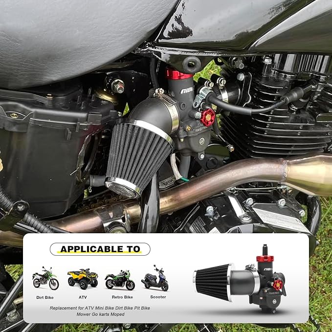 NIBBI Carburetor PE30,30mm Carburetor Performance Kit with Air Filter For Dirt Pit Bike Mini Bike Motorcycle GY6