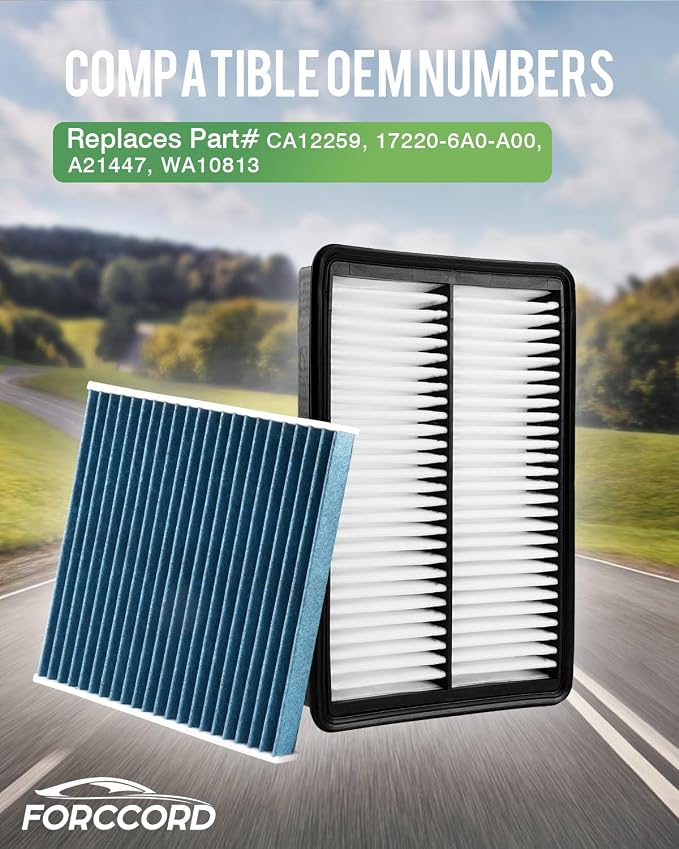 Cabin & Engine Air Filter Fit for Acura MDX 3.5L (2022-2026), Honda Pilot 3.5L (2023-2026), Passport 3.5L (2026) Activated Carbon Cabin Filter Replace#CF11182 17220-61A-A00 Car Accessories