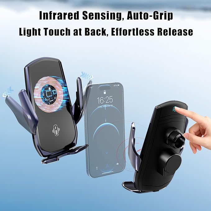 Car Phone Mount for 2019-2026 Toyota Corolla / Corolla Hatchback & 2022-2026 Corolla Cross, 15W Qi Wireless Fast Charging Auto-Clamping Center Console Phone Holder, 360° Adjustable, No Airflow Block
