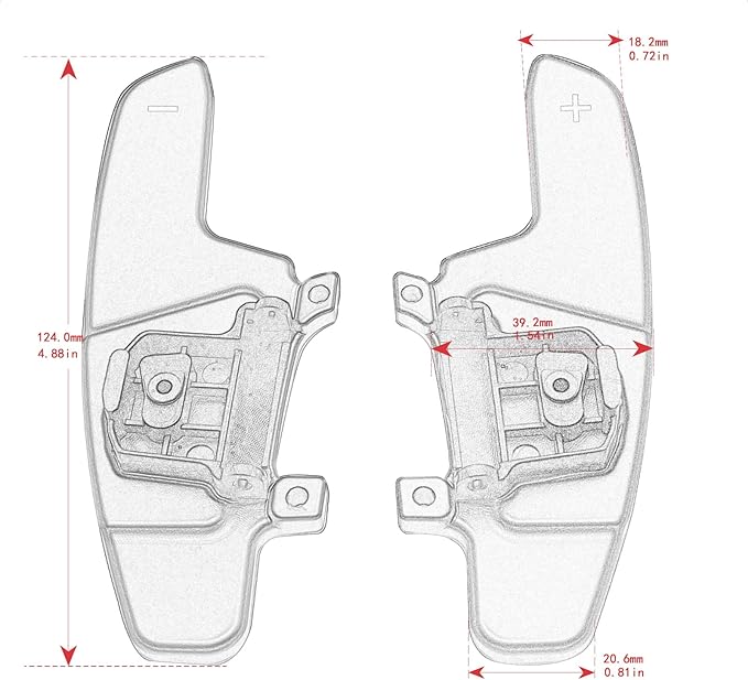 Replacement Steering Wheel Shift Paddle Extended Shifter Compatible with VW Golf 7 Scirocco SAGITAR GLI LAMANDO GTS Polo GTI Car Accessories Aluminum Alloy Red