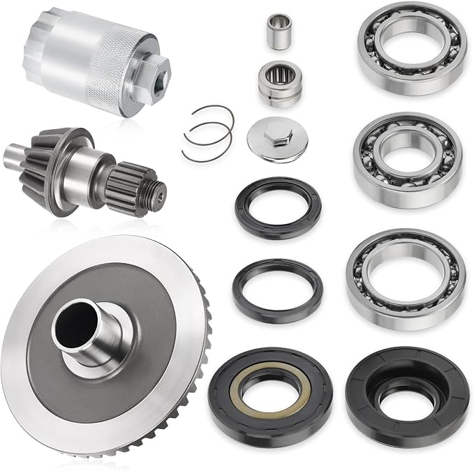 Rear Differential Ring Pinion Gear Bearing Seal Kit & Nut Tool for Honda Rancher 350 400 TRX350 FE FM TE TM TRX400 FA FGA 2000-2007
