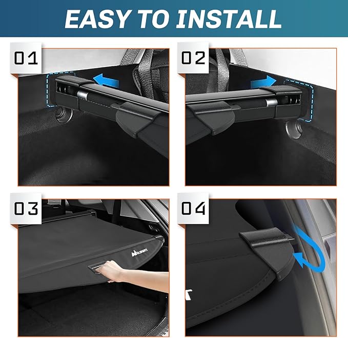 Nilight Trunk Cargo Cover for Kia Telluride 2020 2021 2022 2023 2024 2025, Retractable Security Shade Rear Cargo Cover, with Trunk Storage Net