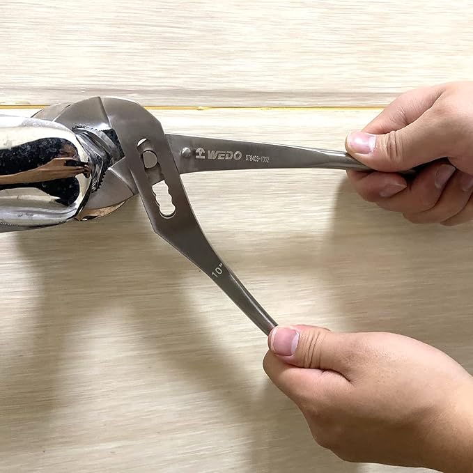 WEDO Stainless Steel Groove Joint Pliers, 12" Adjustable Water Pump Pliers, Slip Joint, Tongue and Groove Plier, V-Jaw, Length 300mm, for Plumbing Repair and Home Maintenance