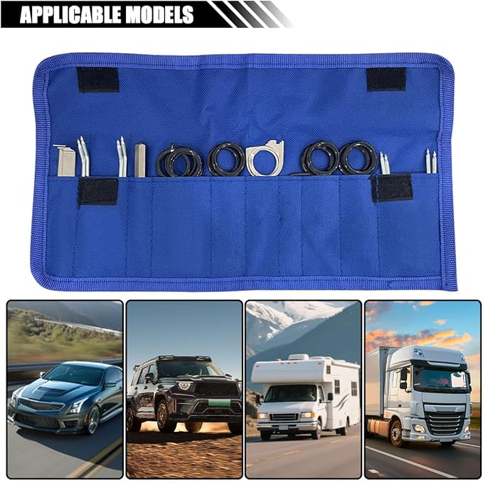 LAINLOY 20PCS Car Radio Removal Tool Kit, Professional Tooling Car Audio Stereo CD Player Removal Key Kit, Universal Radio Removal Pry Tool Kit for Most Cars and Trucks (Blue)
