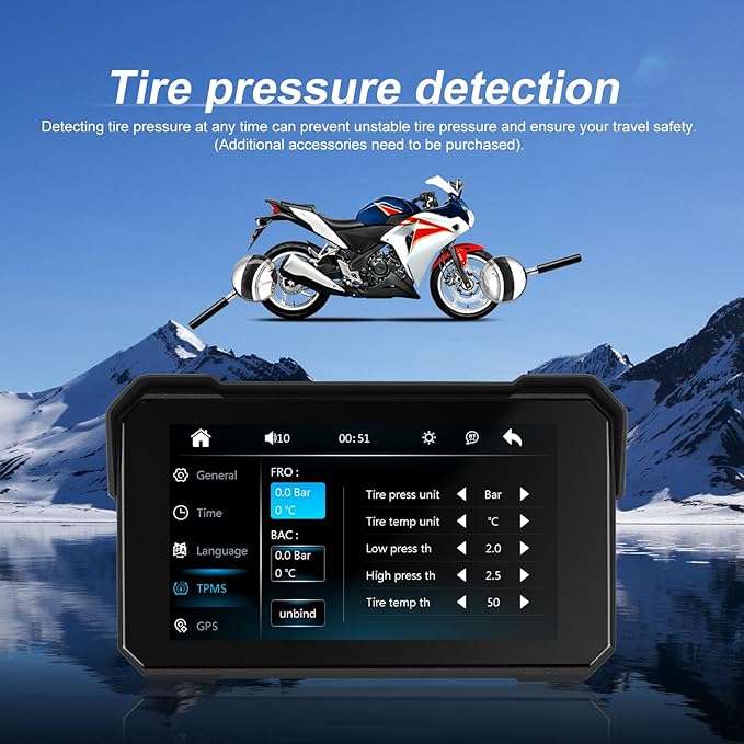 CAMECHO Wireless Motorcycle CarPlay & Android Auto 5 inch Touch Screen Waterproof Portable Moto Car Play Screen with Bluetooth, Navigation, Siri, Google Assistant for Motorbike