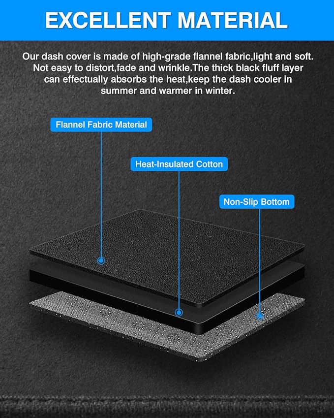 Autorder Dashboard Cover Mat for Toyota Corolla Cross 2022 2023 2024 2025 2026 Accessories Dash Cover Flannel Dash Mat Sunshade Glare UV Rays Protector (NOT fit for Corolla)