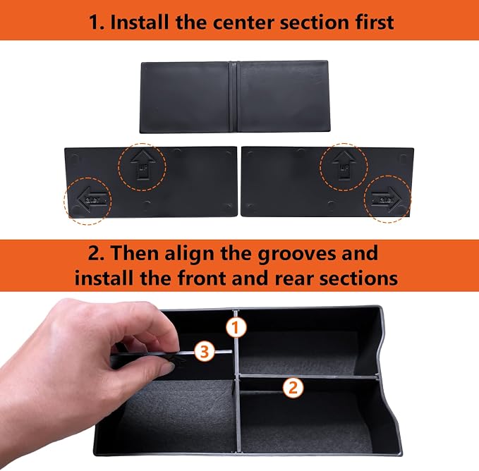 For 2026 Toyota RAV4 2PCS Center Console Organizer Tray ABS Armrest Lower Insert Storage Box, 6th Gen Hybrid&Plug-in Hybrid Interior Accessories - Not for Limited