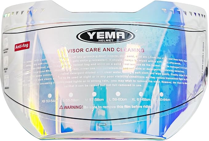 YEMA YM-850 Motorcycle Helmet Visor Replacement, Anti-Fog Reinforced Face Shield with Clear Lens