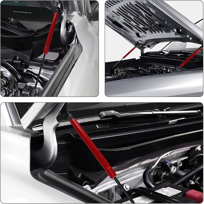 Hood Struts for Toyota Tacoma 2024 2025 2026+ and 4Runner 2025+, Hood Lift Support No Drill Front Gas Springs Shocks Compatible with Toyota Tacoma/4Runner Accessories|Red