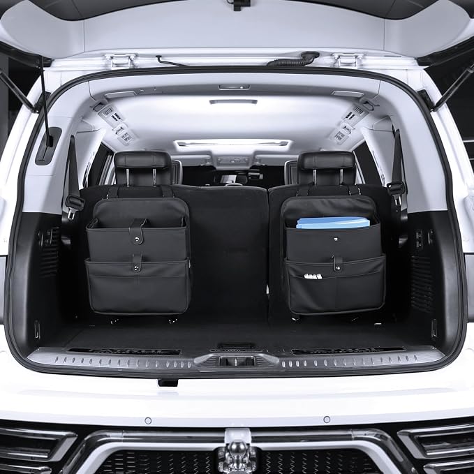 TAIKOO Front Seat Car Organizer Passenger Seat Organizer for Car Truck SUV | Leather Car Seat Organizer with Large 13.8" Pocket for Laptop Tablet File Folder, Hanging Backseat Storage for Vehicle