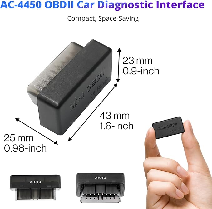 ATOTOZONE AC-4450 Bluetooth OBDII/OBD2 Car Diagnostic Scanner/Scan Tool,for A5LG2B7T-S12,7 Inch Android Car Radio Double Din with Backup Camera & DVR Dashcam, Wireless CarPlay Android Auto Car Stereo
