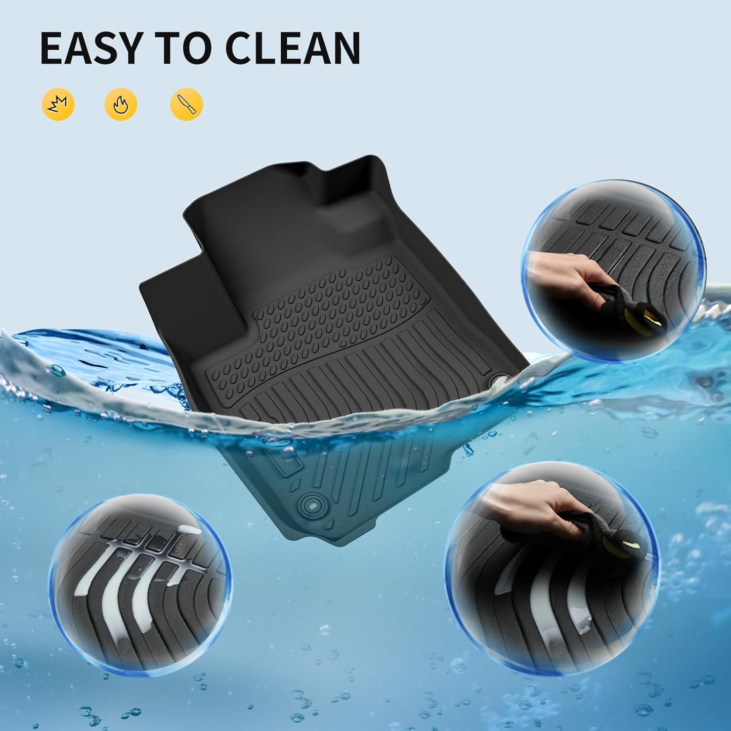 GINOWY-Floor Mats & Cargo Liner for Cadillac XT5 2017-2025,TPE All Weather Floor Mats for Cadillac XT5丨 XT5 Car Mats, XT5 Cargo Mat Trunk Mat, XT5 Car Accessories