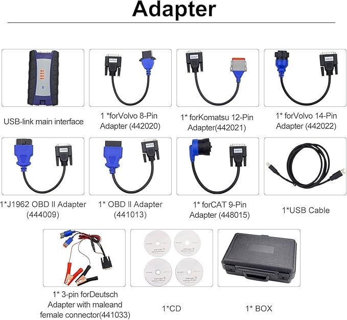 Diesel Universal Heavy Duty Truck Excavator Diagnostic Scanner Tool forNexiq USB Link 2 Heavy Duty Truck Scanner 124032 Diagnosis USB Link 2 Interface Adapter
