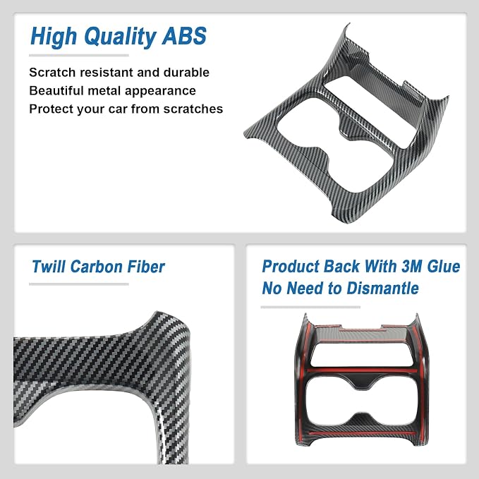Carbon Fiber Center Console Cup Holder Cover Compatible with 2023-2026 Honda CR-V CRV