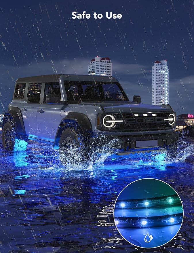 Govee RGB Interior Car Lights Bundle with Govee 8 pcs RGBIC Exterior Car Lights, App Control, DIY Mode and Music Mode