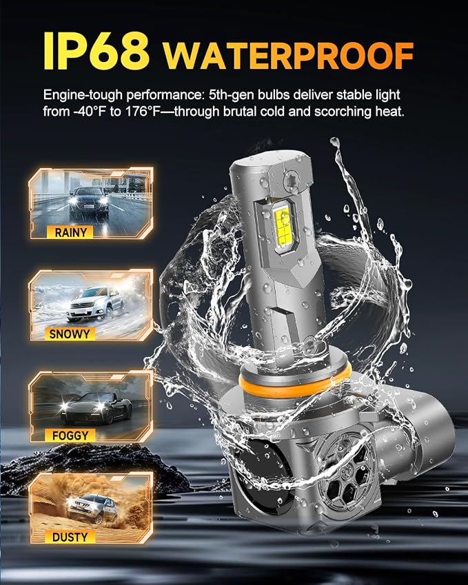 2026 Upgraded 9005/HB3 9006/HB4 LED Bulbs,ππππππππ πππ Ultra Bright,π:π Mini Size, 6500K White, 70,000Hrs Longer Lifespan with Cooling Fan, Plug and Play,Trailer Fenders Pack of 4
