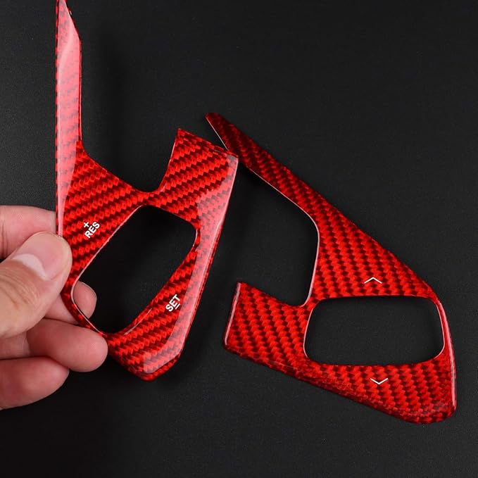 Hard Carbon Fiber, for Corvette C8 2020 2021 2022 2023 Accessories, Steering Wheel Voice Control Button Panel Cover, Car Steering Wheel 3 Buttons Panel Sticker, No Heated Button
