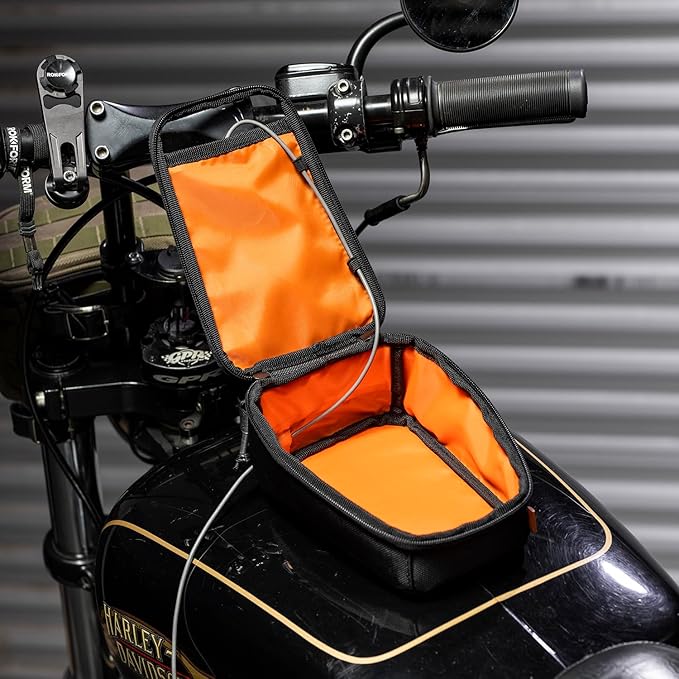 Biltwell EXFIL-2 Mini Tank Bag - Black Magnetic Mount Nylon Tank Bag, Compatible with Touring and Cruiser Motorcycles