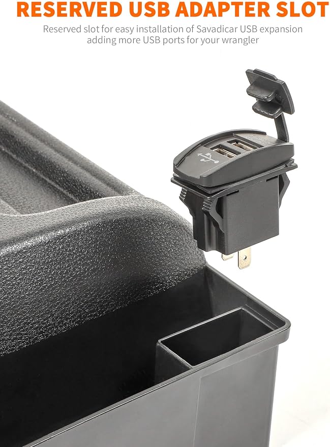 Savadicar 3 Pack Center Console Organizer, Interior Storage Accessories for 2011-2018 Jeep Wrangler JK JKU, Maximize in-car Space with ABS Storage Kits, Black