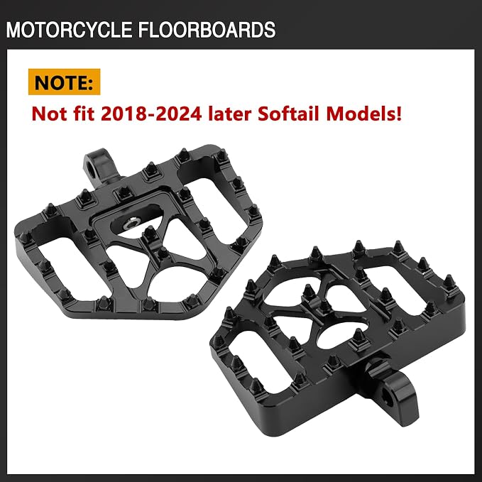 Wide Foot Pegs MX Mini Floorboards Footrest Gear Shifter Peg for Harley Dyna Street Bob Sportster 883 Touring Road Glide Street Glide Fat Boy With Male Mount (Black)