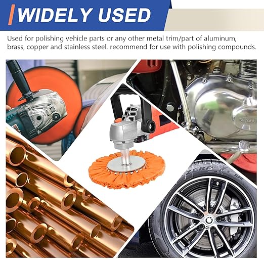 8" Yellow Airway Buffing Wheel 5/8'' Arbor Hole 12 Plys Hard Polishing for Angle Grinder,2 Pcs Polishing Wheels